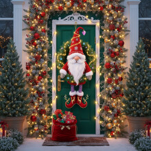 Cortina de Natal para Porta, 35x73 polegadas, Decoração Festiva de Natal