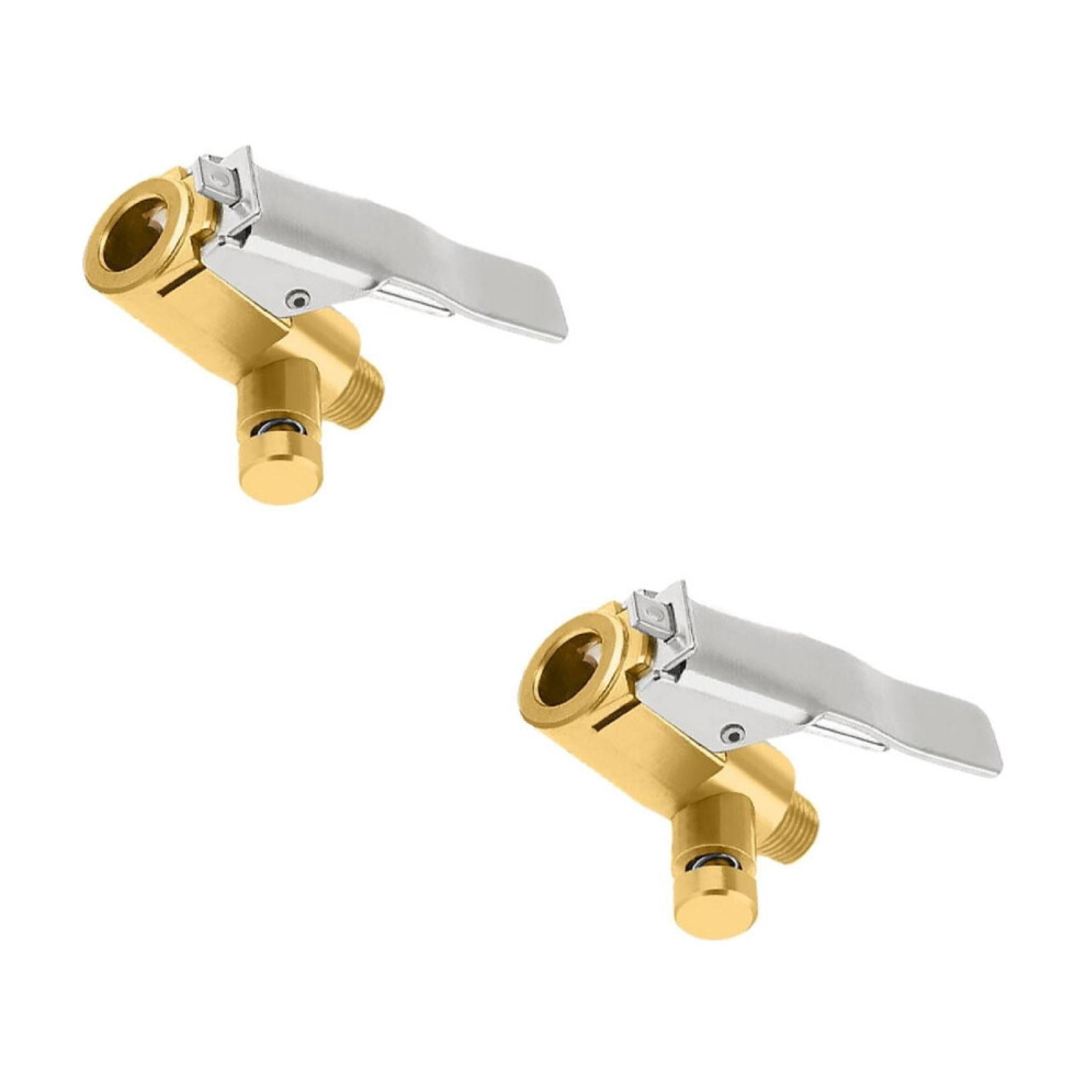 2Pcs Quick Connect Tire Chuck Locking Air Inflator Adapter, Compatible With Car/Bike/Motorcycle Air Compressors 9399596551760