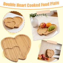 Wooden Heart-shaped Serving Tray, Wooden Plate for Snack Candy Food Fruit, Party Supplies, Festive Atmosphere Decor