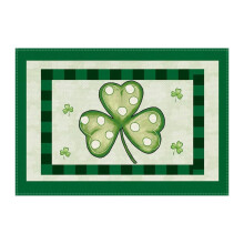 Tapis de sol de cuisine imprimé sur le thème de la Saint-Patrick, paillasson lavable pour l'entrée, surface en velours doux pour la peau, 40 x 60