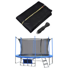 15Ft 8 Pole Trampoline Round Enclosure Net Fence Mesh Netting Replacement