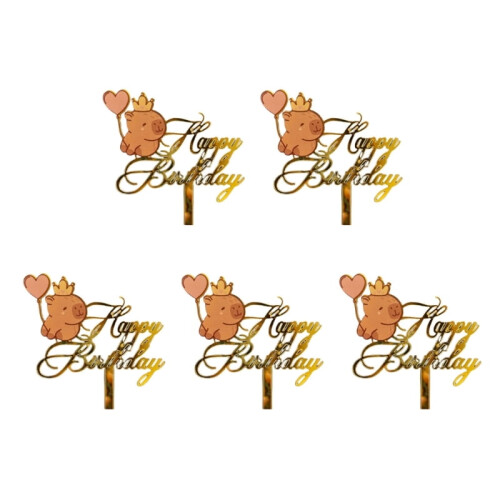 5pcs Capybara Acrylic Cake Toppers
