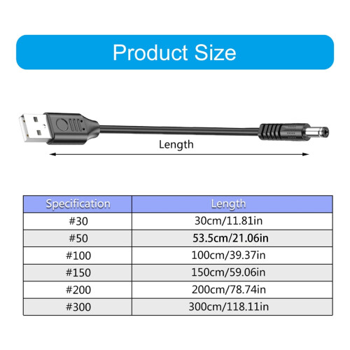 Βασική γραμμή φόρτισης USB σε DC5V Καλώδιο τροφοδοσίας USB σε DC5V για οικιακές 2