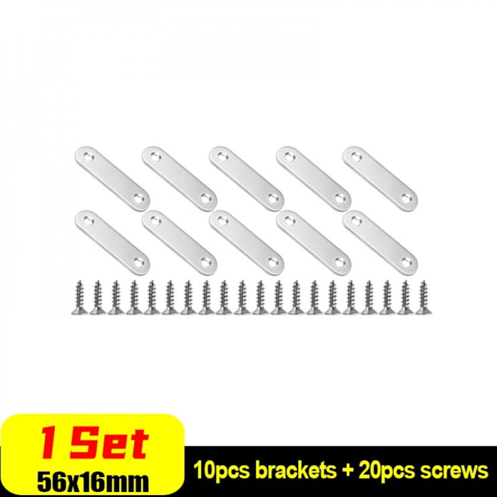 Stainless Steel Corner Bracket Mending Joining Plate Repairing Fixing Connector Furniture Cabinet Shelves Flat Straight Brace 9399596551906