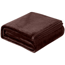27x40in Large Super Soft Micro Plush Fleece Blanket Throw – Warm Solid Color for Couch, Sofa & Bed (Coffee)