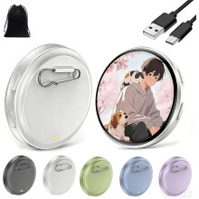 Pin's électronique tactile HD 1,8", contrôle via application Bluetooth, diaporama photo/vidéo, compatible avec les fans