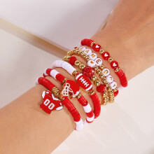 Bracelets de sport empilables pour les jours de match, bracelets aux couleurs de l'équipe pour les supporters, bracelets en silicone pour hommes et