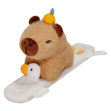 Capybara polsbandje van pluche in mandarijnkleur, een accessoire voor kinderen