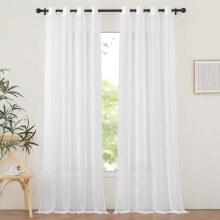 Rideaux à œillets transparents ivoire 54 x 108 po (1 paire)