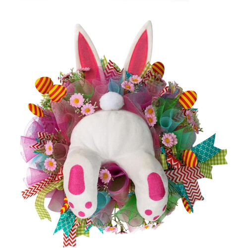 Ghirlanda di Pasqua con coniglietto e uova, 30 cm