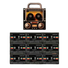 Ensemble de 9 aimants de réfrigérateur vintage sur le thème de la musique