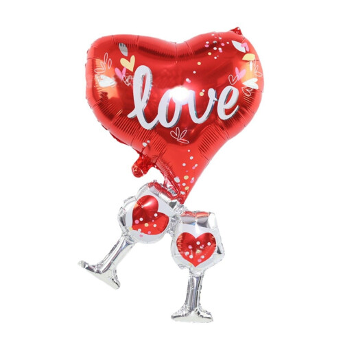 Love Wine Glass Balloons Set 2 pcs 1