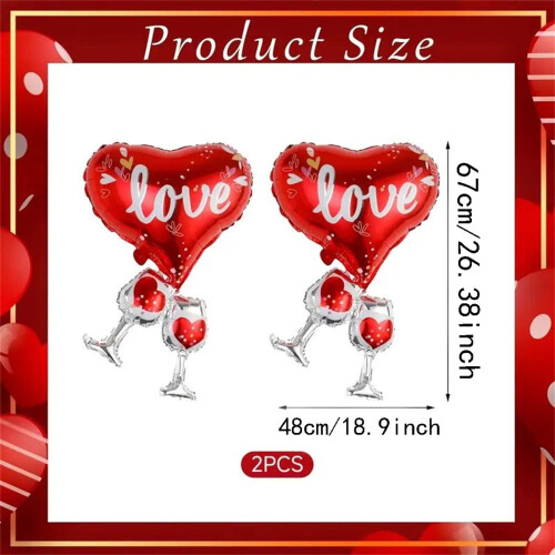 Love Wine Glass Balloons Set 2 pcs 2