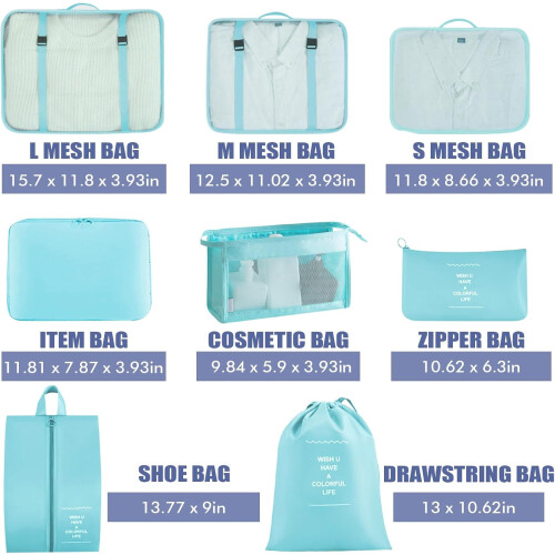 Packwürfel-Set, Reiseorganizer für Koffer, 8-teilig 1