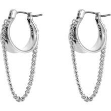 Titanium Mens Hoop Earrings Chain Link Dangle Earrings for Sensitive Ears, Small Titanium Hoop Earrings Men Women