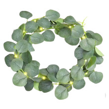 10M 100 Lights Eucalyptus Leaf Solar Copper Wire Warm White Fairy C Extra Long Decorative Party Decor Indoor Outdoor Use