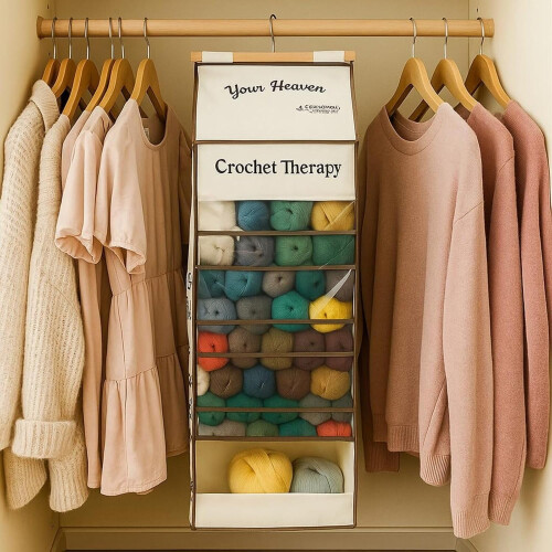 Hanging Yarn Storage Organizer with 4 Zipper Compartments 2