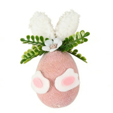 Ostereier-Hängedekoration mit Hasenohren, beflockte Ostergeschenke für Jungen und Mädchen, 12 cm