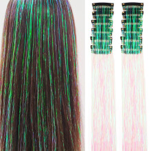 Set van 12 witte haarslingers, 50 cm lange glitterclips voor meisjes en vrouwen – feesthaarverlengingen, cadeaus voor tieners, geschikt voor alle