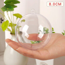 5-Pack 3.15" Clear Fillable Plastic Christmas Ornaments for Crafts, Tree, Wedding & Party – Compatible with Standard Hooks