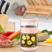 Einmachglas mit Sieb – Sauerkraut-Trennglas aus Glas, auslaufsicherer, luftdichter Deckel, lebensmittelecht, zum Aufbewahren und Fermentieren in