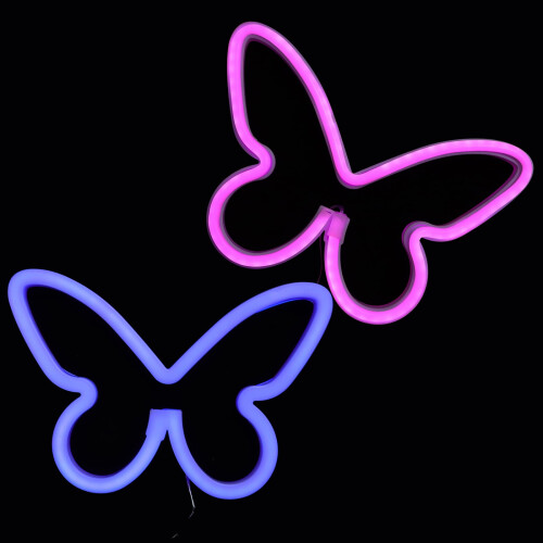 Butterfly Neon LED-seinävalaisin, 2 kpl