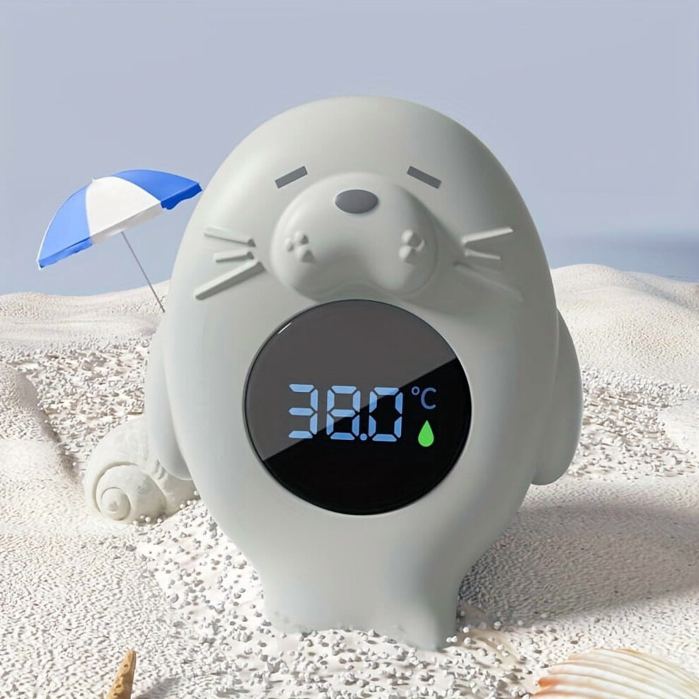 Digital Baby Tub Thermometer With Sea Otter Design, Water & Indoor Temp, Warning Alert, Durable Plastic, – Compatible With Baby Baths Blue