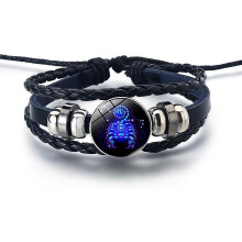 Pulseras del Zodíaco Espirituales – Manifestación Serena y Pulseras de Cuero Guardianas Ajustables para los 12 Signos, Regalo para Amantes de las