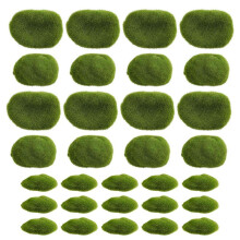 30 PeçAs Rochas de Musgo Artificial de 3 Tamanhos Decorativas, Bolas de Musgo Verde, para Arranjos Florais Jardins e Artesanato