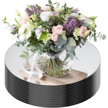 Plateaux ronds miroir de 25 cm pour centres de table – Mariage, Baby Shower, Décoration de Noël – 2 mm d'épaisseur, Lot de 12, Compatible avec