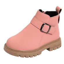Toddler Boots Red Size 9 – Soft Sole, Plush Cotton-Lined Winter Ankle Boots for Boys & Girls, Compatible with Cold Weather
