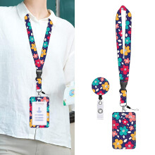Lindo cordón portatarjetas de identificación con clip para insignias, estilo escuela, maestro, oficina.
