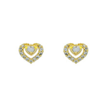 925 sterling zilveren, vergulde oorbel met kubische zirkonia
