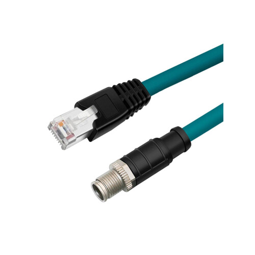 Βιομηχανικό Ethernet με κωδικοποίηση M12X, 8 ακίδων σε RJ45, θωρακισμένο 1