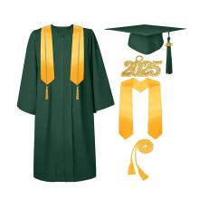 Graduation Cap and Gown 2025 Tassel Set with Honor Cord Graduation Stoles for High School College Unisex Adult Graduation Gown Cap Tassel Set