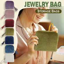 Jewelry Zippered Pocket Case Travel Jewelry Bag Portable Organizer for Earrings Necklaces Rings Bracelets Brooches