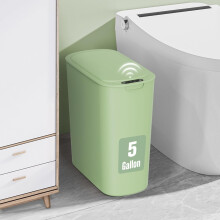 Motion Sensor Trash Can Plastic 5-Gallon Green