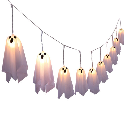Halloween ghost string lights 10-LED battery-operated 1