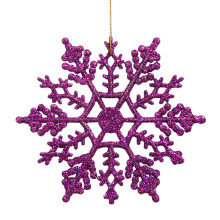 24Pcs Glitter Snowflake Ornaments with Silver Rope, Compatible with Christmas Tree, Window & Door Decor