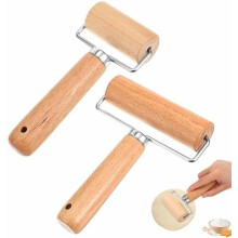 2 Pcs Wooden Rolling Pins Set – Non-Stick T-Shape Pastry Roller for Pizza, Tortilla, Cookie, Dumpling – Compatible with Home Kitchen Baking