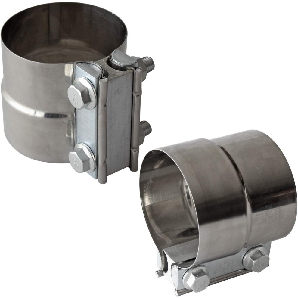 3" Stainless Steel Exhaust Clamps (2 Pack) Â Compatible With 3" Id/Od Turbo Downpipe & Muffler Tips 9399596068718