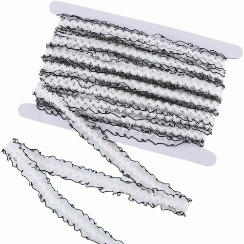 Ruban de dentelle noire et blanche, 27 yards