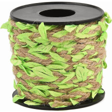 Ribín fíniúna duilleoga glasa saorga 33 troigh 2mm