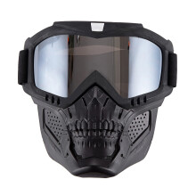 Black padded ATV motorcycle goggles with face mask