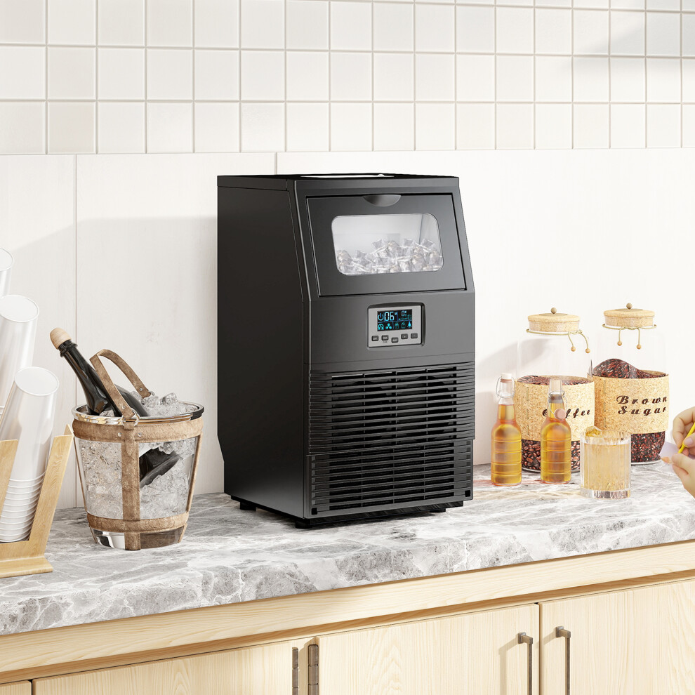 Homcom Commercial Ice Maker With 4Kg Ice Storage For Home Restaurant