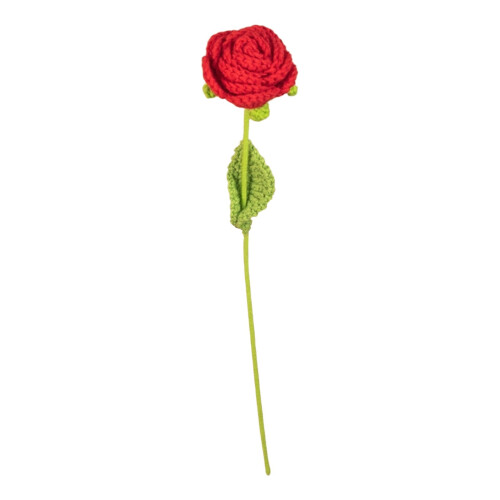 Handgehäkelte Wollrose