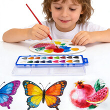 Hartvormige aquarelverfset, 5 stuks, 16 kleuren