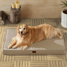 Hundebett für große Hunde im Außenbereich, mit abnehmbarem, waschbarem Bezug und Noppenmatte (30x20 Zoll, Beige)