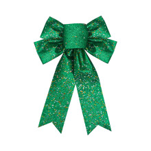 Glitter Silver Christmas Bows 16x9 in, Tree Topper & Door Decor, Compatible with Xmas/New Year Parties