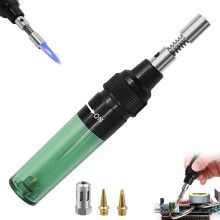 4-in-1 Portable Soldering Iron Kit, Cordless Gas Soldering Iron & Butane Torch with Visible Fuel Tank, Pen-Type Repair Tool Compatible with